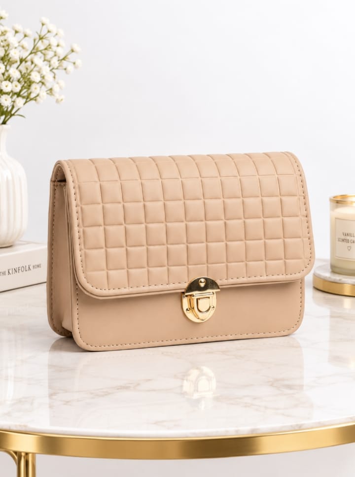 Beige Eligance Crossbody Bag